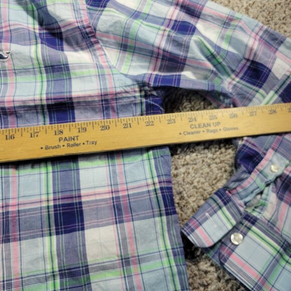 Vineyard Vines Shirt Mens Large Check Button Down Colorful Whale Preppy - Picture 5 of 7